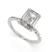 Renata Emerald Cut Solitaire Rope Engagement Ring Setting - Nivetta